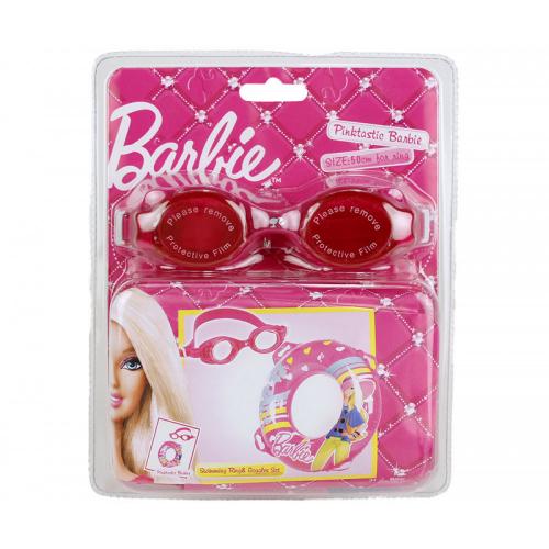 Markenlos Barbie Badeartikel - Auswahl: aufblasbarer Schwimmring mit Taucherbrille