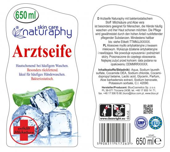 naturaphy Naturaphy Arztseife Flssigseife Antibakteriell Aloe Vera 650ml 