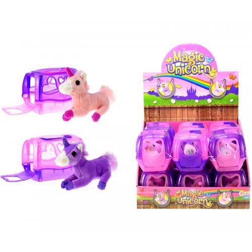 Plsch Einhorn in der Reisekorb - Auswahl: Pink