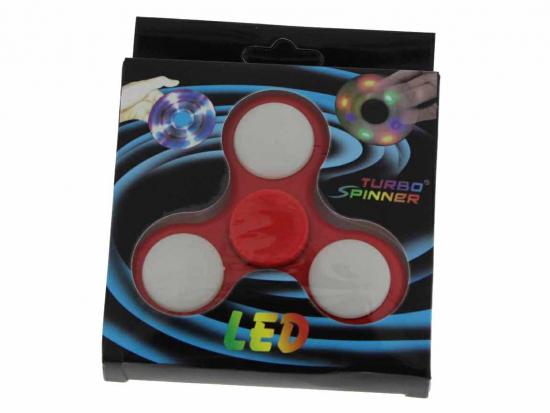 Rainbow Turbo Hand Spinner mit LEDs Farbsortierung - Auswahl: Rot
