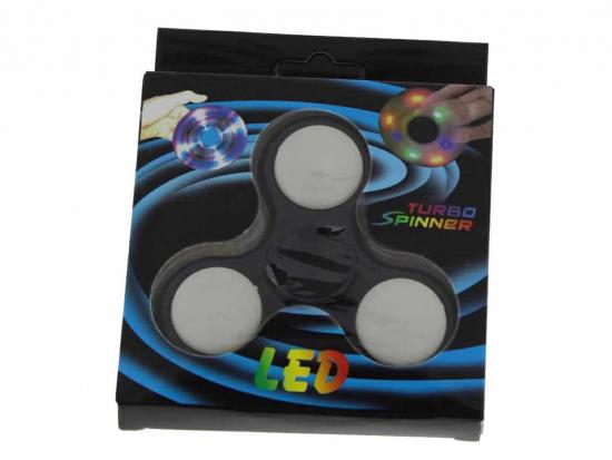 Rainbow Turbo Hand Spinner mit LEDs Farbsortierung - Auswahl: Schwarz