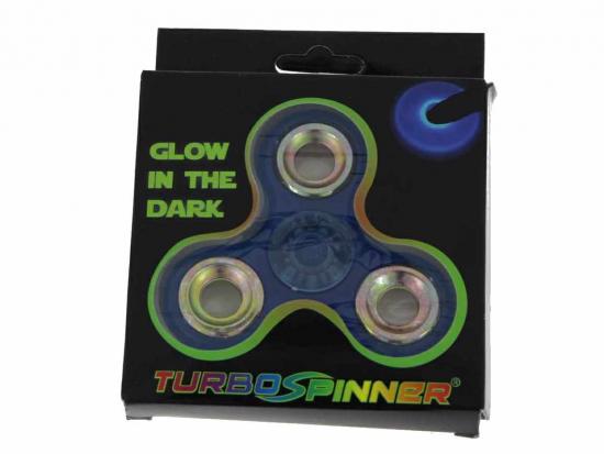 Rainbow Turbo Spinner Glow in the Dark Hand Spinner - Auswahl: Blau/Silber