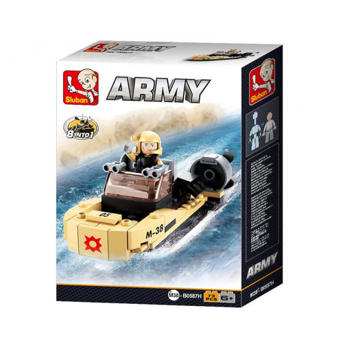 Sluban Sturmboot Armee Army 8into1 Boot 73 Teile M38-B0587H