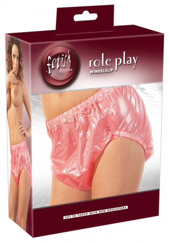 Fetish Collection Windelslip - Farbe: rosa - Gre: M/L mit Gummizug und seitlichem Druckknopf