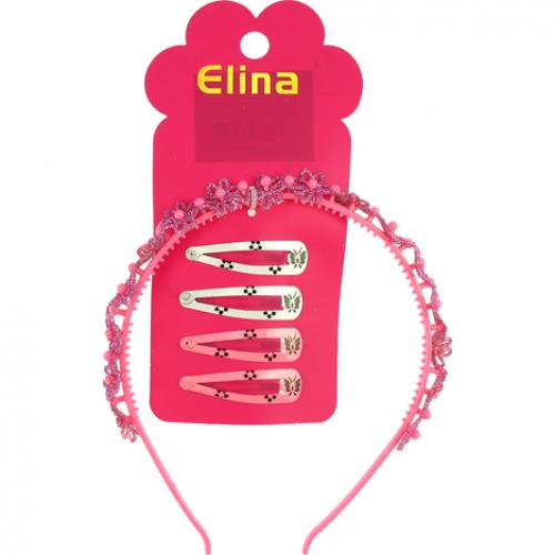 Writewell Haargummis Haarclips Haarklemmen Kinder groe Schleife Set - Auswahl: Haarreif und 4 Clips