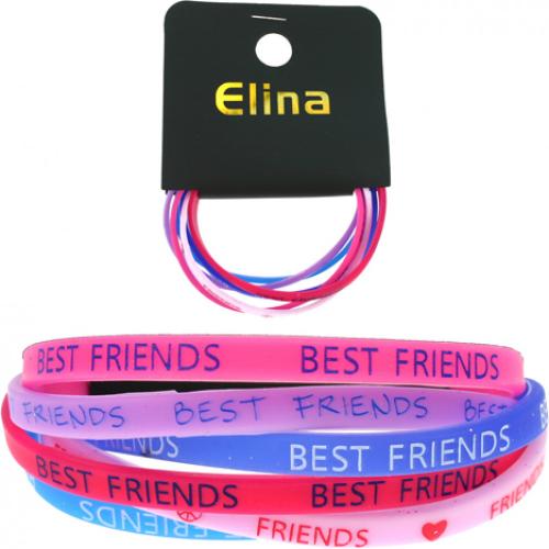 Haar-Silikon Zopfringe Haarschmuckset Haarreif Haarklammern Haargummis Haarclips - Auswahl: Haar-Silikon Zopfringe m. Schriftzug 6er Set