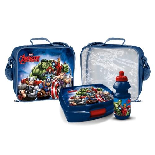 Umhngetasche Brotbox & Trinkflasche Avengers Spiderman Star Wars - Auswahl: Avengers