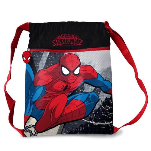 Disney Marvel Spiderman Frozen Sportbeutel - Auswahl: Spiderman Schwarz 33 x 43cm
