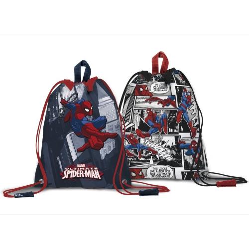 Disney Marvel Spiderman Frozen Sportbeutel - Auswahl: Spiderman Springt 32,5 x 43cm schwarz