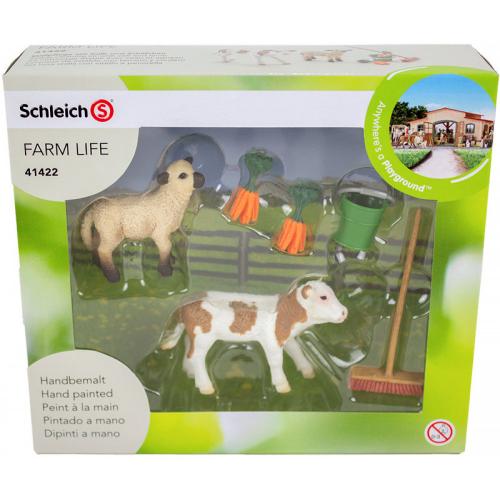 Schleich Farm Life Reinigung mit Kalb und Schaf-Se