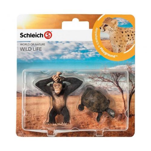 Schleich Wild Life Baby-Schildkrte & Schimpan