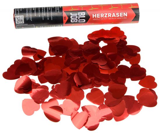 Markenlos Konfetti-Shooter ?Herzrasen? - Farbe: rot - Menge: 1Stck
