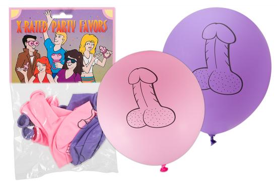 Markenlos Penis-Luftballons - Farbe: rosa - Menge: 8Stck