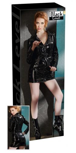 Black Level Lack-Mantelkleid schwarz S bis XL - Auswahl: M
