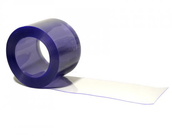 KUNSTSTOFFVORHANG PVC Streifen 300 x 3mm BLAU-transparent Meterware als Zuschnitt