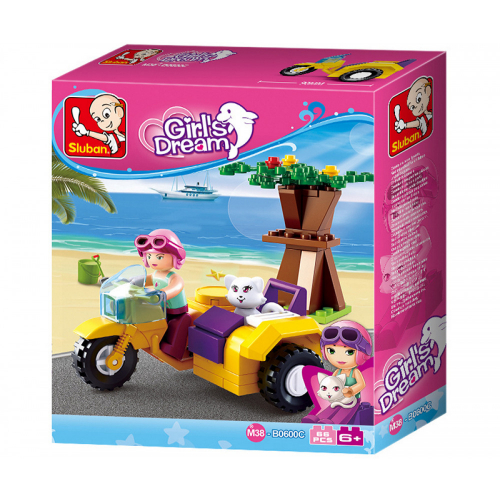 Sluban Dream Girls Motorrad mit Beiwagen 66 Teile M38-B0600C Bausteine Bausatz