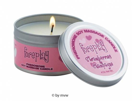 Classic Erotika Foreplay Pheromone Soy Massage Candle Strawberry-Champ. 113g