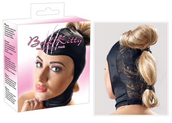 Bad Kitty Ponytail-Kopfmaske - Farbe: schwarz