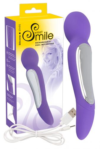 Sweet Smile Frauen Massagestab Wiederaufladbar Vibrations-Therapie USB - Variante: Dual Motor