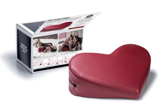 Faux Leather Heart Wedge - Farbe: rot