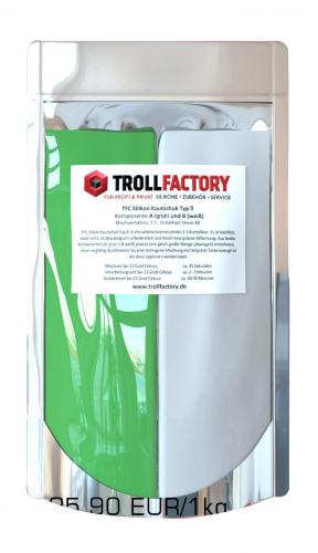 TFC Troll Factory TFC Silikon Kautschuk Typ 8 Knetsilikon knetbar weich Shore 25 1zu1 1kg 2kg - Gewicht: 1kg