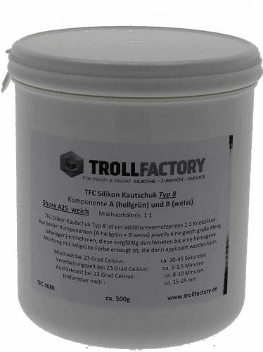 TFC Troll Factory TFC Silikon Kautschuk Typ 8 Knetsilikon knetbar weich Shore 25 1zu1 500g