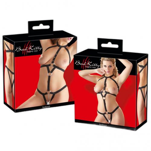 Bad Kitty Riemenbody - Farbe: schwarz - Gr��e: S-L