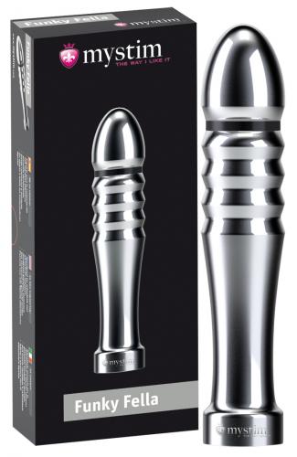 Mystim Rillen-Dildo Funky Fella - Farbe: silber
