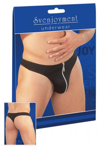 Svenjoyment Zip-Riostring schwarz  XL L M S Zipthrough M�nnerTanga String Thong - Gr��e: M