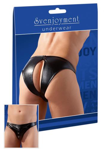 Svenjoyment Underwear Slip ouvert schwarz  XL L M S Lederoptik Sexy Men - Gr��e: S