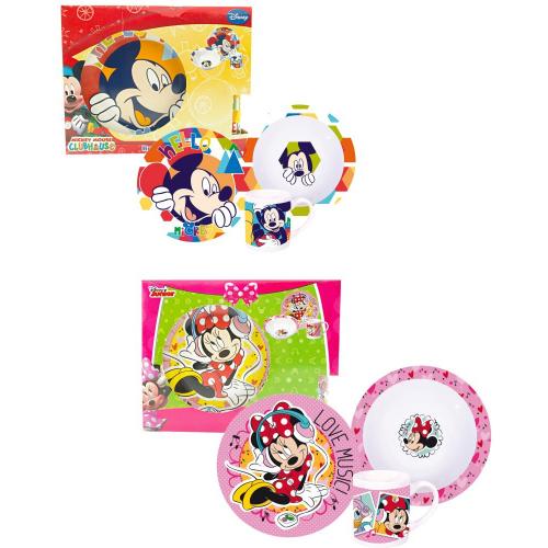Disney Mickey/Minnie MausFrhstck-Set Porzellan (Teller, Tasse, Schssel) - Auswahl: Minnie