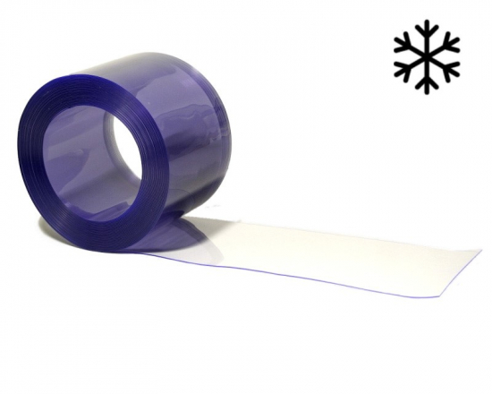 KUNSTSTOFFVORHANG PVC Streifen 200 x 2mm Blau - transparent Khlhaus Meterware als Zuschnitt