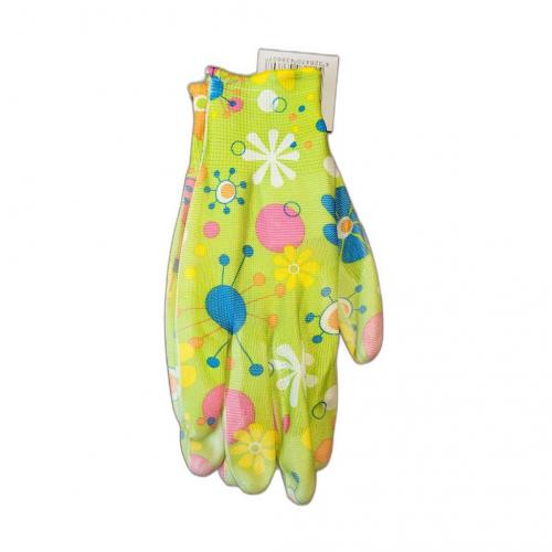 Osma Gartenhandschuhe Damen Blumenmotive Latex Arbeitshandschuhe Rutschfest - Auswahl: gelb