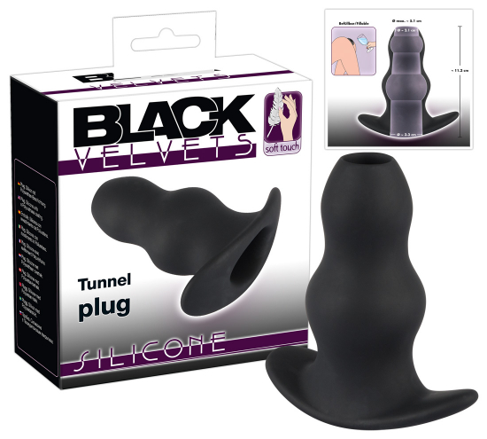 Black Velvets Tunnel Plug Gesamtlnge 11,2 cm - Farbe: schwarz