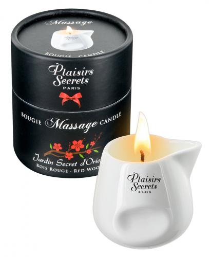 Plaisir Secret Massage Candle Ylang/Patchouli White Tea Red Wood Keramik-Tiegel je 80ml - Aroma: Red Wood