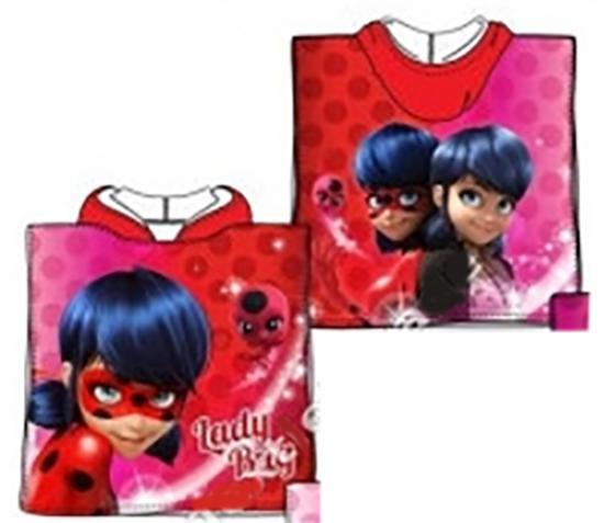 Textiel Trade Badeponcho Frottee mit Kapuze - Auswahl: Miraculous Ladybug rot