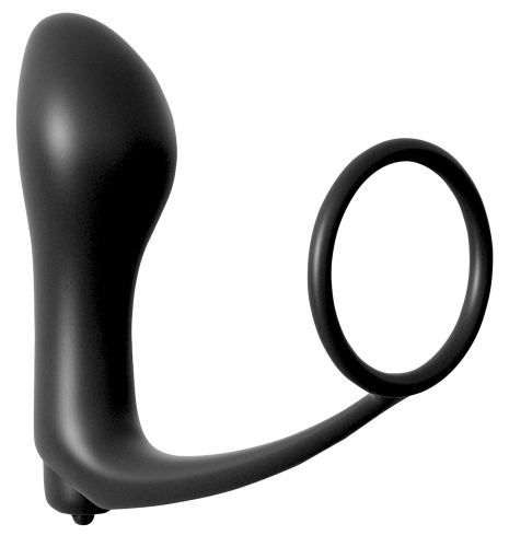 Ass-Gasm Cockring Vibrating Plug - Farbe: schwarz