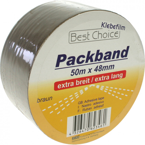 Best Choice Klebeband Packband extra breit 50m x48mm braun