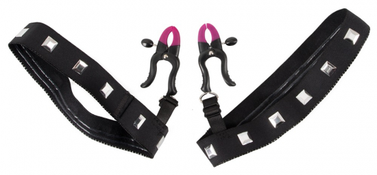 Bad Kitty Garters with clamps - Farbe: schwarz