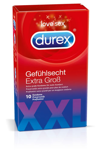 Durex Gefhlsecht Extra Gro - Farbe: transparent - Menge: 10Stck