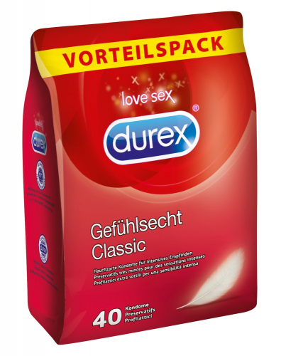 Durex Gefhlsecht Classic - Farbe: transparent - Menge: 40Stck