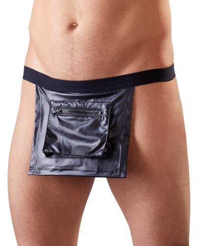 Svenjoyment Herren Slip Lendenschurz schwarz Herrentanga Sexy Swinger Erotik Dessous - Auswahl: L