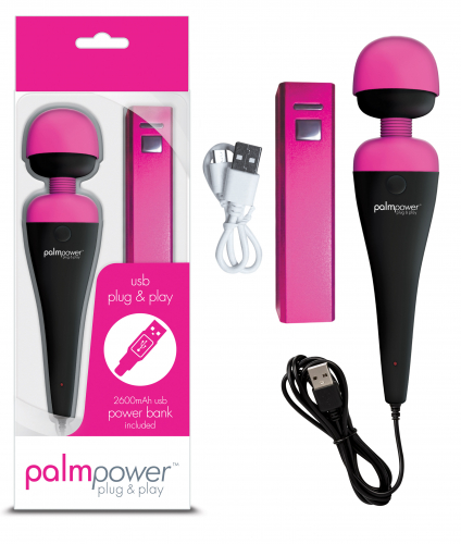 BMS PalmPower Massager Plug & Play - Farbe: Schwarz-Pink