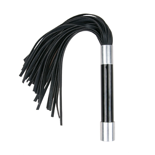 Easytoys Fetish Collection Riemenpeitsche mit Metallgriff - Farbe: Schwarz