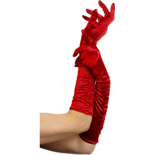 Fever Lange Handschuhe Schwarz Wei Rot - Auswahl: Rot