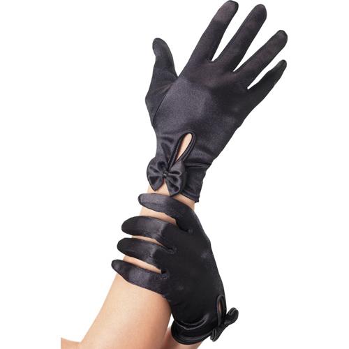 Fever Handschuhe mit Schleife - Farbe: Schwarz