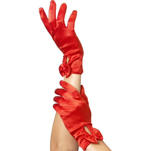 Fever Handschuhe mit Schleife - Farbe: Rot