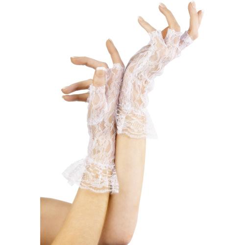 Fever Fingerlose Handschuhe - Auswahl: Spitze in Wei