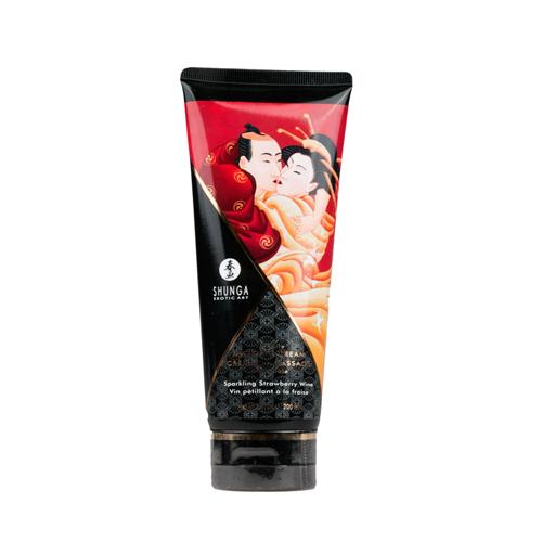 Shunga Kissable Massagecreme - Erdbeerwein - Farbe: Wei� - Menge: 200ml