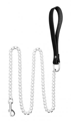 XXdreamSToys Kettenleine mit Lederhandlauf schwarz - Farbe: Schwarz